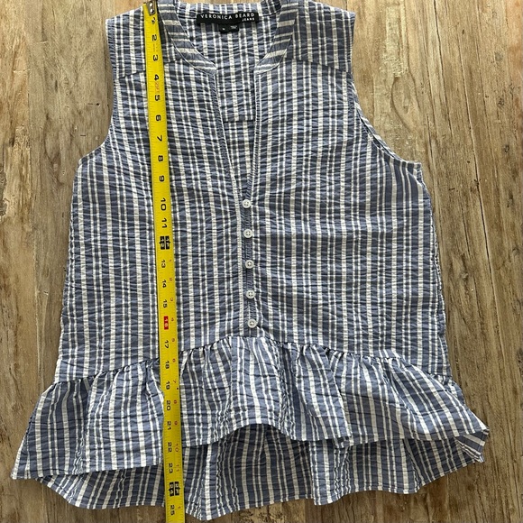 Veronica Beard Blue and White Striped Top - Picture 5 of 9